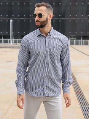 Camisa Tradicional listrada 100% algodão
