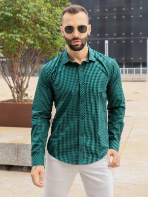 Camisa Slim xadrez 100% algodão