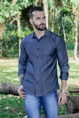 Camisa manga longa Slim s/ det.