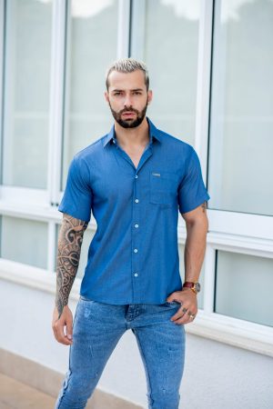 Camisa Tradicional Tencel Manga Curta